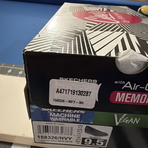 Skechers Cleo Flex-Wedge Shoes Women's 9.5 Navy Blue New Days Vegan - New - Picture 7 of 9